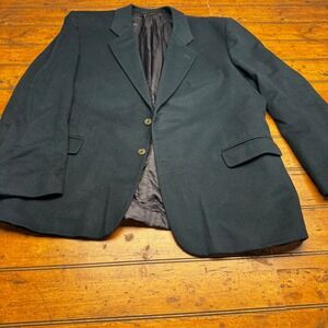 Peter James Mens Wool Cashmere Blazer Sport‎ Coat Dark Green 46R